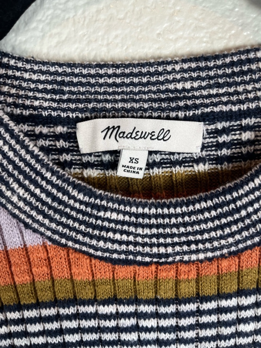 Madewell Striped Three-Quarter-Sleeve Sweater MIDI Dress Women’s XS - Picture 6 of 11